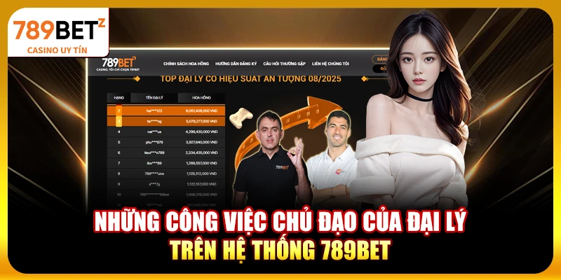 Những công việc chủ đạo của đại lý trên hệ thống 789bet